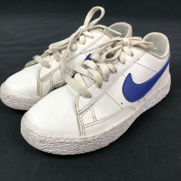Kid Nike Blazer Low  CZ7579 100 White And Blue Vintage Style Sneaker 11.5C - Picture 1 of 9